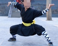 ชุดกังฟูสีดำใส่ได้ทั้งชายและหญิงเสื้อคลุมพระเส้าหลินชุดเครื่องแบบ Wu Shu Wushu