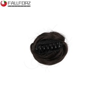 AFALLFOR Claw Hair Bun High Temperature Fiber Brown Scrunchies Hair Extension Donut Synthetic Curly 