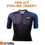 7AM kit 7am_kit Aurora Blue Exclusive Design Lightweight Quick Dry Cycling Jersey For Men And Women