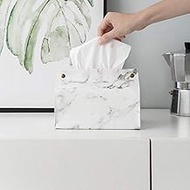 Chic Tissue Case Box Container PU Leather Marble Pattern Home Car Towel Napkin Papers Dispenser Holder Box Case Table Decoration