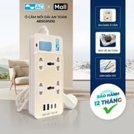 [SHOPEE SVIP] AC Multifunctional Power Socket AESG01232 - UCQ 8 Ports (USB & Type-C) 2500W, Fireproo