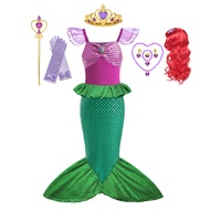 Disney Princess Mermaid Ariel Costume For Girls Kids Cosplay Children Carnival Birthday Party Prom Clothes Summer Dress Vestido