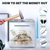 Only Save Hard Piggy Bank Stainless Steel Lover Deposit Plan Can Money Capacity Box Pot Safe I8R1