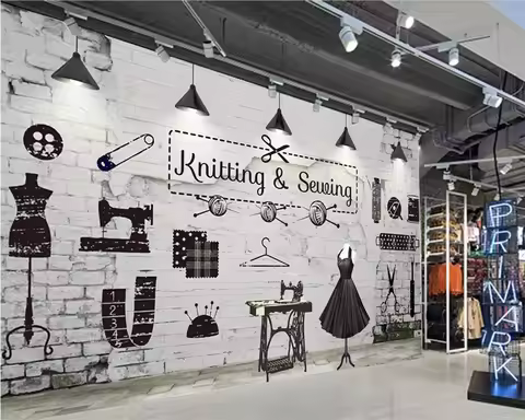 Custom Wallpaper Mural Brick Wall Clothing Store Image Wall Background Wall Mural Home Decor Tailor 