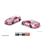 Mini GT Kaido House Nissan Skyline GTR R34 KAIDO RACING FACTORY V1 KHMG128 Pink Kaido House R34