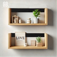 Multipurpose Kitchen Wall Shelf with Wooden Shelves Size 20x40cm