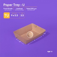 Paper Tray U | Dine in Paper Plates | 290gsm Thick Waterproof and Non-Stick Lamination | 9x5.5x3.5
