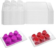 issdem Wax Melt Packaging Heart Shape Clamshells Wax Molds 50 Packs for Soy Wax Melts Heart Wax Containers