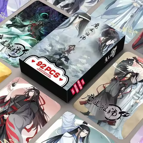 92 Pcs/Set Grandmaster of Demonic Cultivation Laser Lomo Card MDZS Wei Wuxian, Lan Wangji Mini Postc