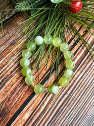 【一物一圖】岫玉 青提奶蓋 14K包金設計手鍊