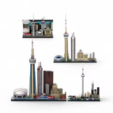 MOC Canadian TV Tower Toronto Skyline City Landmark Architectural Street View Model Building Blocks 