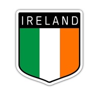 Squiddy Ireland Flag Shield - Vinyl Sticker Decal for Phone, Laptop, Water Bottle (3" high)