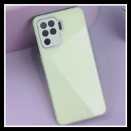 oppo reno 5 reno5 5g 4g crystal glass original case hard casing cover - hijau muda. reno 5 4g/5g