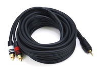 Monoprice Premium 3.5mm to RCA Cable - Stereo 3.5mm Male to Dual RCA Male, Gold Plated, 22AWG, 15 Fe