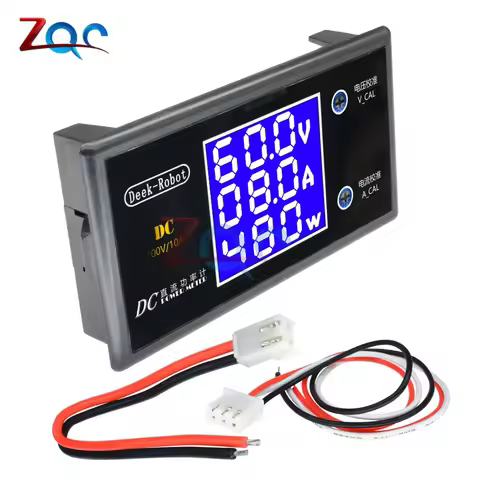 LCD Digital Voltmeter Ammeter Wattmeter Voltage Current Power Meter Volt Detector Tester Monitor 48V