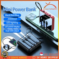 Portable Mini Power Bank With Cable Large Capacity Lightweight and Portable PowerBank 迷你便携充电宝