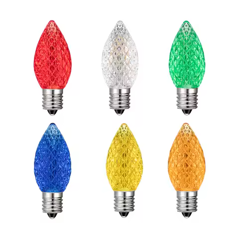 E12 Bulb C7 Led Plastic Strawberry C7 Led Lights Bulb 110v 220V 0.6W E12 Street Garland Replaceable 