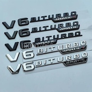 2017 Flat Letters V6 Biturbo 4matic 4matic+ Plus ABS Car Emblem Fender Side Nameplate Logo Sticker C