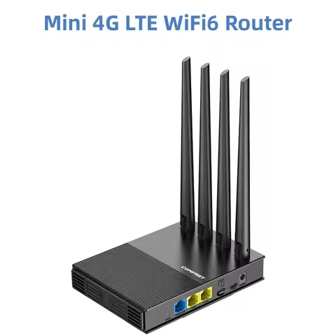 COMFAST CF-E13 4G LTE WiFi6 CAT4 300Mbps CPE Router SIM Card Slot Type-C & DC Dual Power 4 Antennas 