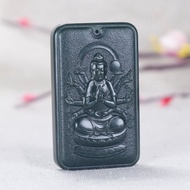 天然新疆和田玉青玉千手觀音吊墜新疆一級塔青細料生肖鼠的守