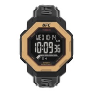 TIMEX TW2V89000 UFC Knockout นาฬิกาข้อมือผู้ชาย สายเรซิ่น สีทอง หน้าปัด 49 มม.