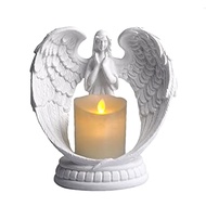 1Set Starry White Angel Wing Praying Sandstone Statue Angel Figurine Prayer Home Decoration Resin