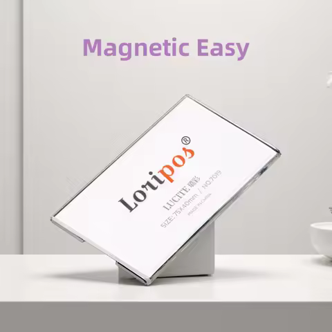 Magnetic Custom Logo Acrylic Student Worker Employee Id Name Card Holder Brooch Pin Id Card Chest Na