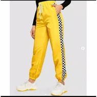 Amariel1416-list CHEKRED jogger YELLOW/Sports Pants/ jogger Pants