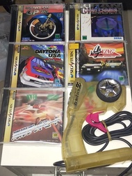 Sega Saturn 賽車遊戲5隻（灣岸，山卡，Daytona) 連Hori Zerotech 賽車專用手掣（不散賣）