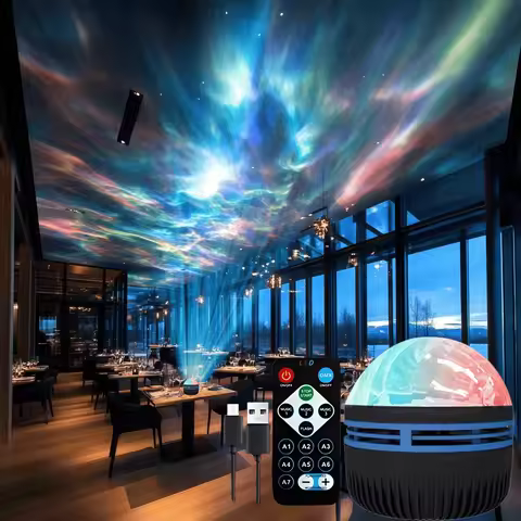 Starry Sky Projector Light Remote Control Rotating Aurora Galaxy LED Spotlight USB Plug-in Magic Bal