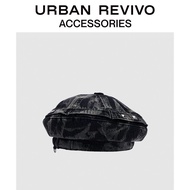 [Ready Stock] URBAN REVIVO2024 Spring New Style Ladies Trendy Cool All-Match Rivet Beret UAWA40062