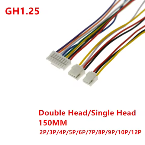 10Pcs Micro JST GH 1.25 2P 3P 4P 5P 6P PIN Male Female Connector With Wire 15cm Cable 150mm GH1.25 S