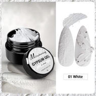 mischeering gypsum gel nail art white gel gipsum uv nail gel embossed hiasan nail art timbul putih 5