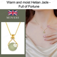 mengkai Unique and Chic 18K Gold Plated Lucky Bag and Jade Necklace  A Statement Piece for Women