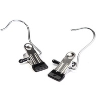 Mayitr 10pcs Hanger Hook Clip Portable Stainless Steel Hook Clothes Pin Shoe Pants Hanger Clips For