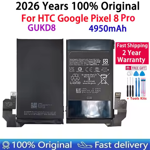 100% Origina GUKD8 4950mAh For HTC Pixel8 Pro Mobile Phone Replacement Battery For Google Pixel 8 Pr