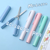 Pen Type Scissors Creative Stationery Mini Folding Student Art Scissors Cap Paper Scissors
