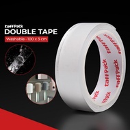 Double Tape Transparent Adhesive No Trace Washable 3 x 0.1 cm x 1 Meter