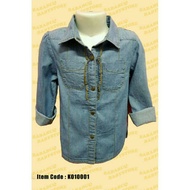 4 years old kids Girl Longsleeve Top jeans denim blue