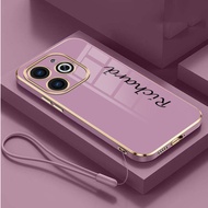 infinix Smart 8 Pro smart8 X6525 X6525D X6525B Custom Name Case Pure Color Glossy Plating Casing Sof