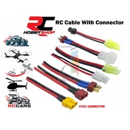 Battery Connector Wires RC Cables Plug Male Female JST SM XT60 XT30 Tamiya Futaba JR Hitec DIY