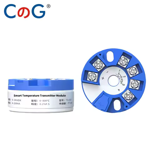 Programmable Thermocouple K J PT100 to 4-20mA Converter TC RTD Input 4-20mA Output Head-mounted Temp