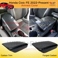 Honda Civic FE 2022-Present Armrest Protector Cover Carbon Trim For Civic FE Car Accessories