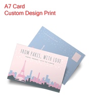 A7 Card Printing, Custom own design full color printing ( Greeting Card  Thank you card  wedding car