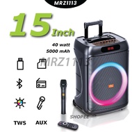 SING-E ZQS15126 Speaker Troli 15 inci Super Bass Bluetooth with Wireless Mic Outdoor Event Karaoke S