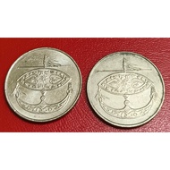 Syiling 50 sen Malaysia, 2.7 cm >1998, 2001, 2002, 2005, 2007, 2008, 2009, 2011, mana-mana 2 keping.