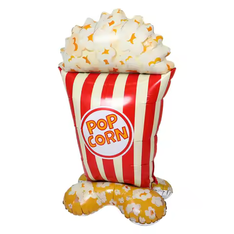 44.4x25.6 Inch Inflatable Popcorn Balloon Large Standing 3D Food Prop for Party Wall Art Movie Night