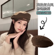 Beret cap woman Hat Women Autumn Winter Melade Wear Brown Woolen Beret Look Little British Style Lit