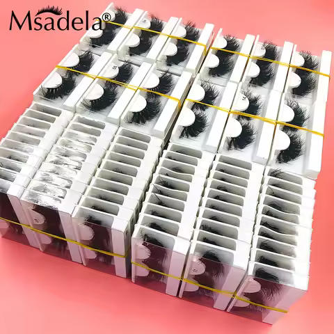 5D 8D Mink Lashes Bulk Wholesale 22-25MM Mink Eyelashes Box Package Makeup Messy Fluffy False Eyelas