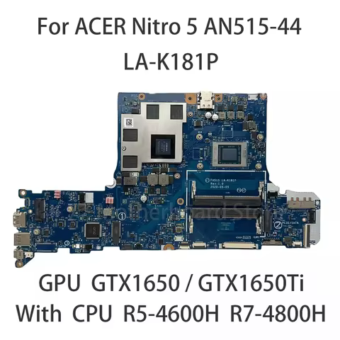 Laptop Motherboard FH51S LA-K181P For ACER Nitro 5 AN515-44 PC With CPU R5-4600H R7-4800H GPU GTX165